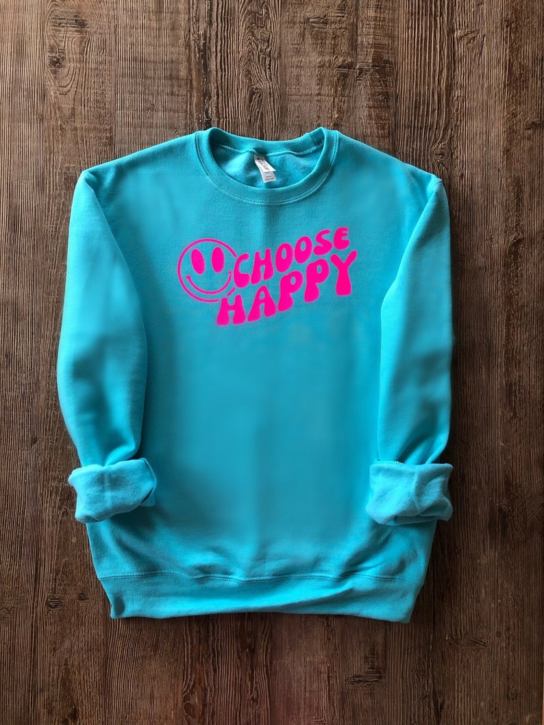 neon blue sweatshirt