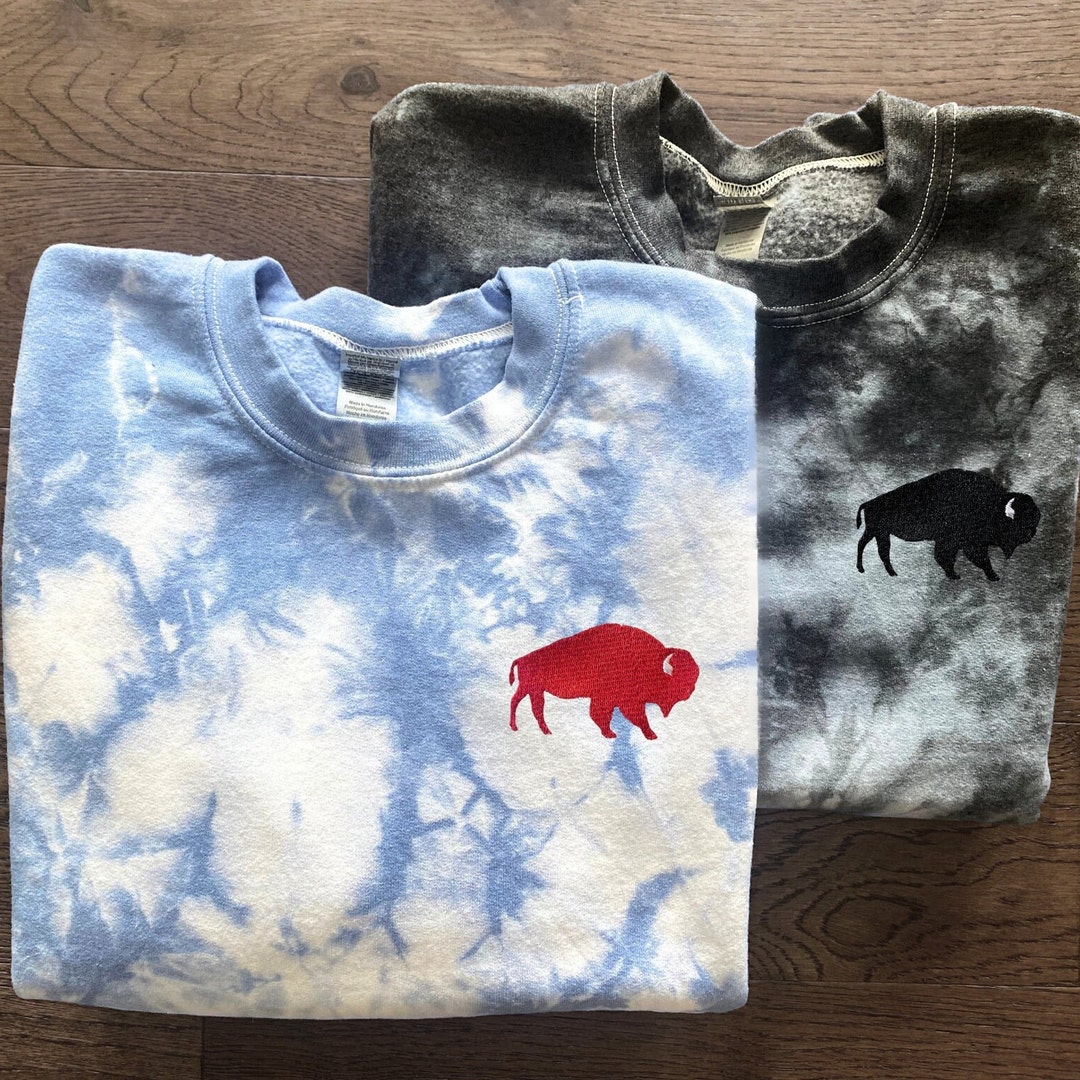Embroidered Buffalo Sweatshirt, Buffalo Tie Dye Sweatshirt, Buffalo
