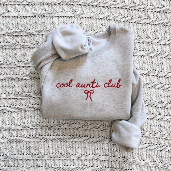 Sudadera bordada del Club de Tías Geniales, Sudadera para tía, Camiseta para tía, Sudadera linda para tía, Regalo para tía, Camiseta para anunciar el nacimiento del bebé