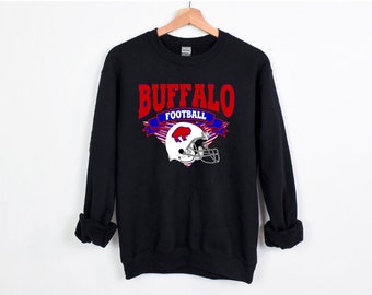 Black Buffalo Football Sweatshirt, Buffalo Sweatshirt, Buffalo Football, Bills Sweatshirt, Black Bills Shirt, Buffalo Shirt, Screen Print