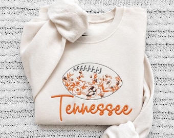 Embroidered Tennessee Sweatshirt, Tennessee Sweatshirt, Tennessee Football, Tennessee Crewneck, Embroidered Football Sweatshirt, TN Crewneck
