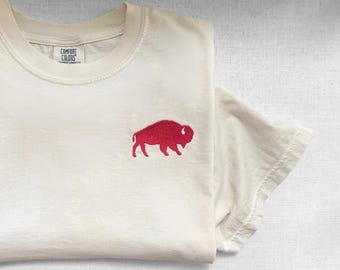Embroidered Buffalo Shirt, Buffalo Football, Buffalo Tshirt, Buffalo Football Graphic Tee, Embroidered Buffalo, Comfort Colors, Buffalo NY