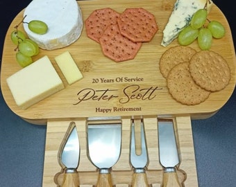 Retirement Gift - Cheese Board And Accessories - Charcuterie Board Personalized - Retirement Gifts For Women - Retirement Gifts For Men