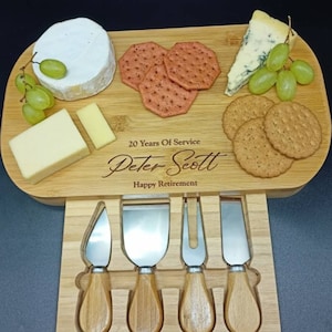 Leaving Gift Work Colleague - Charcuterie Personalised Cheese Board And Accessories - colleague leaving gift - Friend Leaving Gift