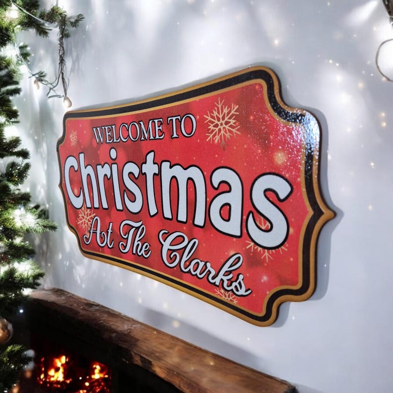 Personalised Christmas Sign to Christmas Hanging Decoration