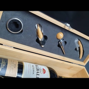 30th Birthday- 30th Birthday For Her - Personalised Bamboo Wine Box With Tools. 30th Birthday For Him - 30th Birthday Gift For Man . image 3