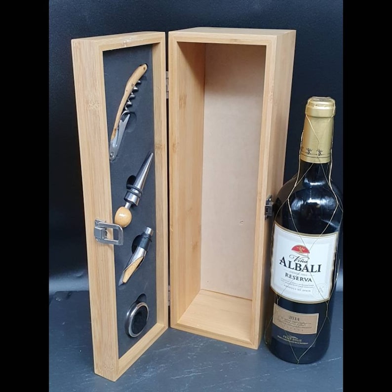 30th Birthday- 30th Birthday For Her - Personalised Bamboo Wine Box With Tools. 30th Birthday For Him - 30th Birthday Gift For Man . image 5