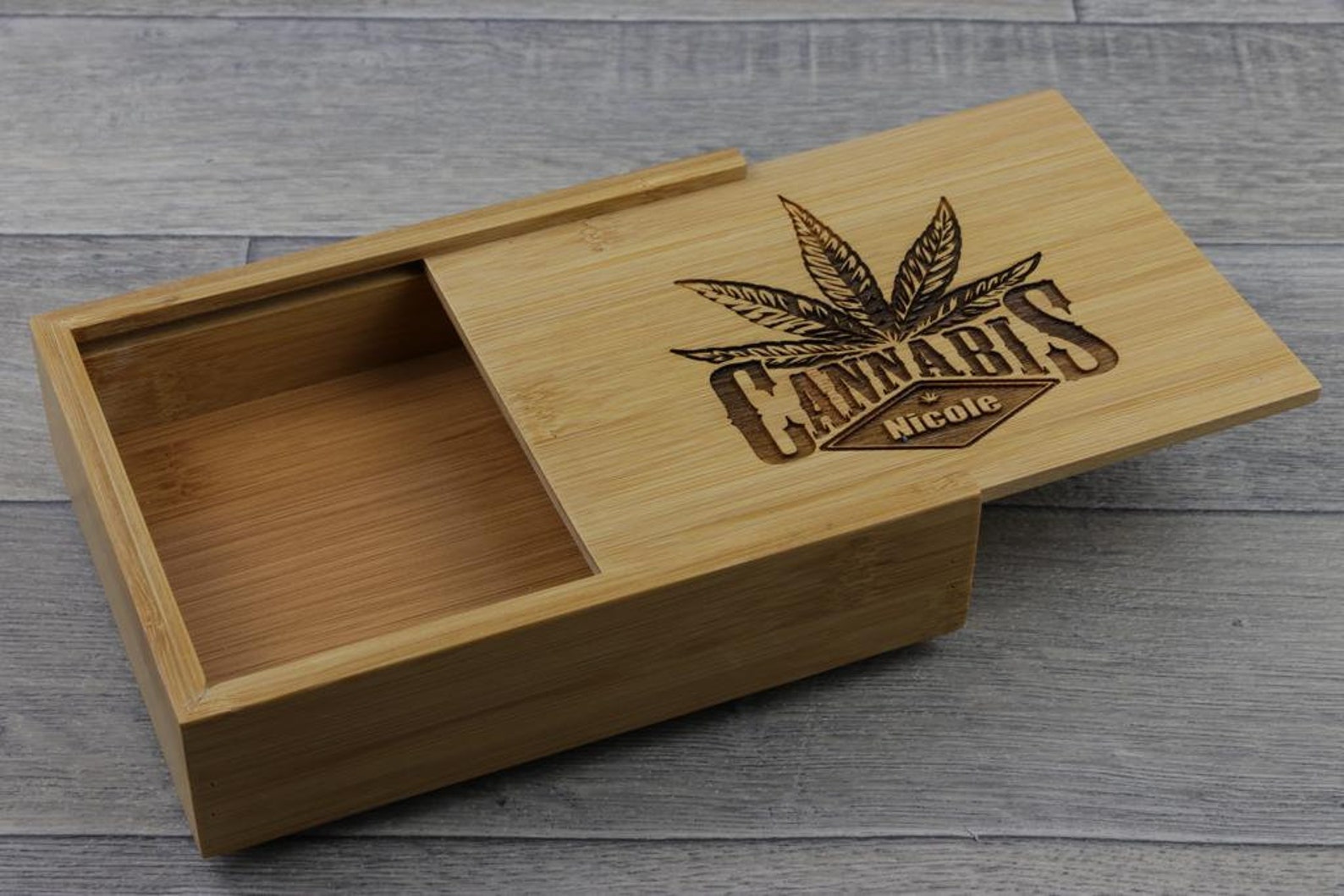Cannabis / Weed Rolling Tray. Personalized Wood Stash Box for Etsy UK