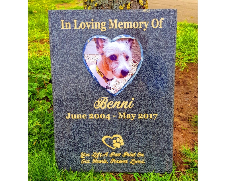 Personalised Memorial Plaque Rock Slate 15cm x 15cm Add any text Funeral Remembrance Gift idea