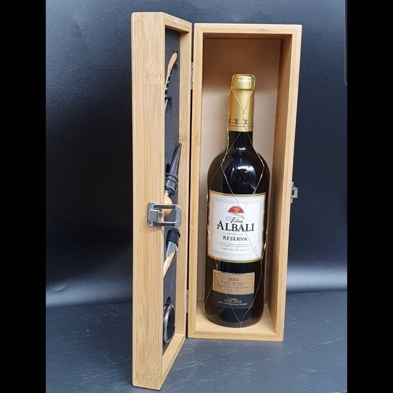 30th Birthday- 30th Birthday For Her - Personalised Bamboo Wine Box With Tools. 30th Birthday For Him - 30th Birthday Gift For Man . image 8