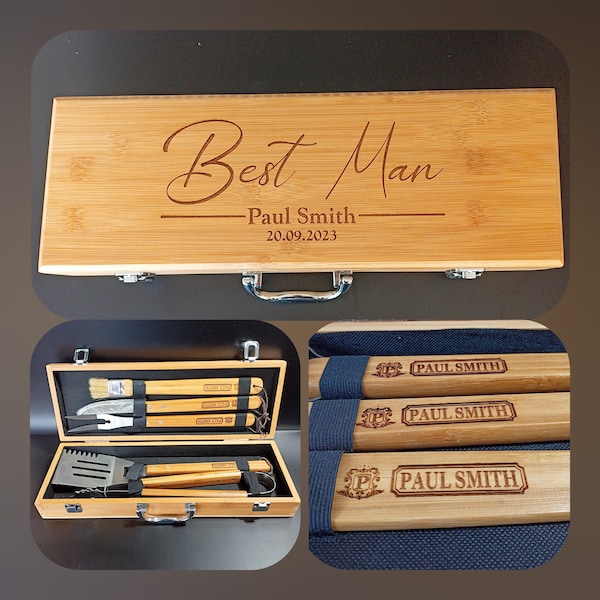 Best Man Gift - Personalised BBQ Set Is The Ultimate Best Man Proposal -  Will You Be My Best Man  A Unique Best Man Gift From Groom