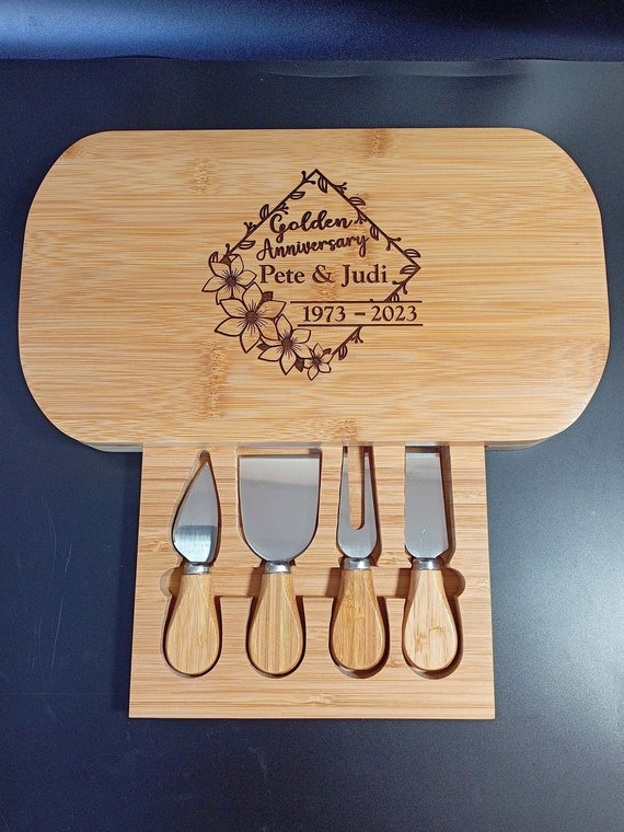 50th Wedding Anniversary Gifts For Couple - Custom Cheese Board Makes –