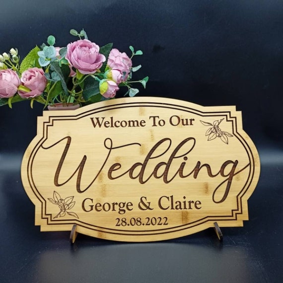 Wedding Sign Custom Wedding Sign Engraved in Etsy