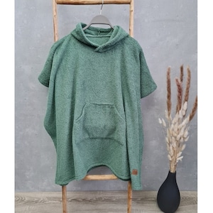 Poncho de bain en tissu éponge menthe pour enfants 100% coton cape de plage douce et câline cape de surfeur avec capuche