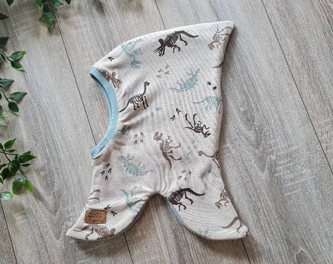 Zipfelmütze Schlupfmütze Mütze Zwergenmütze Wintermütze warm gef lined Fleece Jersey 42 - 57 Baby Child Dino Dinosaur Dinos TIDES