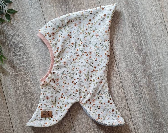 Flowery stocking cap, slip cap, dwarf cap, winter cap, warmly lined, fleece jersey. Size 42 - 57 baby flower flowers TIDES