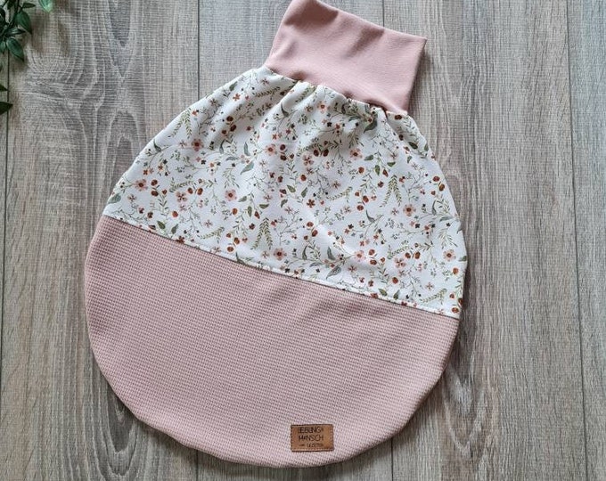 Waffle knit spring summer swaddle sack flowers 99% cotton sleeping bag romper sack cuddle blanket jersey fleece warm baby child pink girl