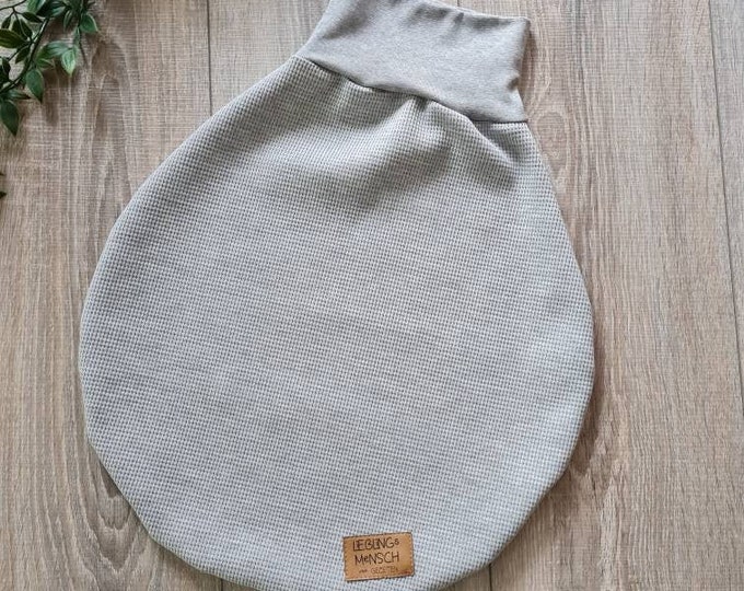 Waffle knit swaddle bag spring summer bag 100% cotton sleeping bag romper sack cuddle blanket jersey baby child grey light grey girl boy