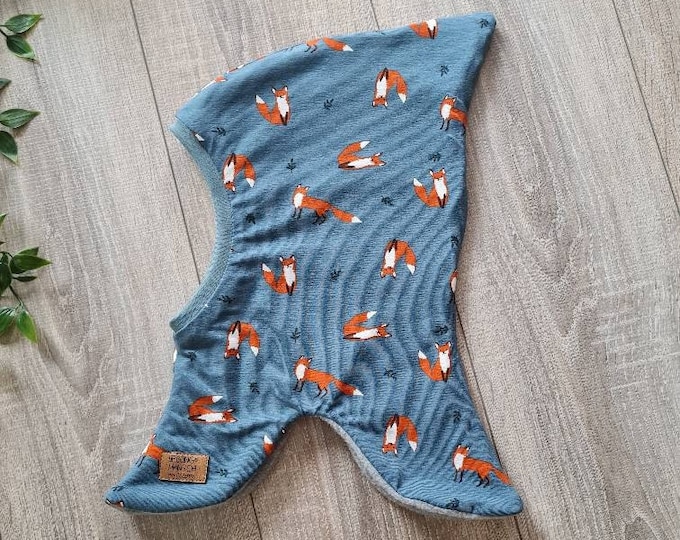 Stocking hat, slip hat, hat, dwarf hat, winter hat, warmly lined, fleece jersey. Size 42 - 57 baby child fox foxes forest animals TIDES