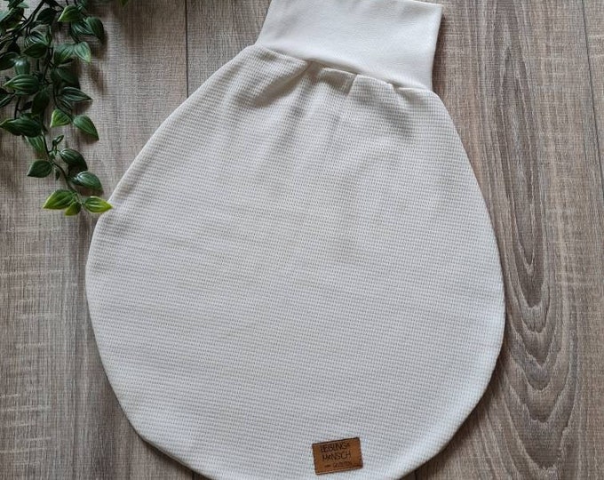 Waffle knit swaddle sack cream spring summer sack 100% cotton sleeping bag romper sack cuddle blanket jersey baby child girl boy
