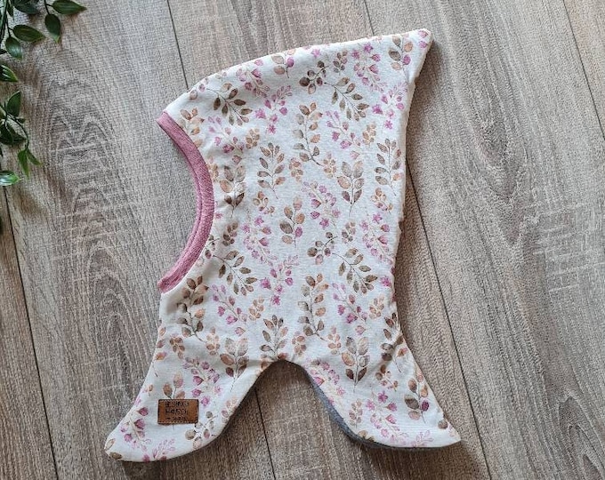 Flowery pointed hat, slip on hat, dwarf hat, winter hat, warm lined fleece jersey 42 - 57 baby flower flowers TIDES