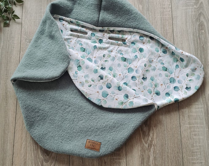 Wool felt wrap made of 100% virgin wool mint lined with jersey baby blanket winter spring baby carrier felt child unisex blanket TIDES