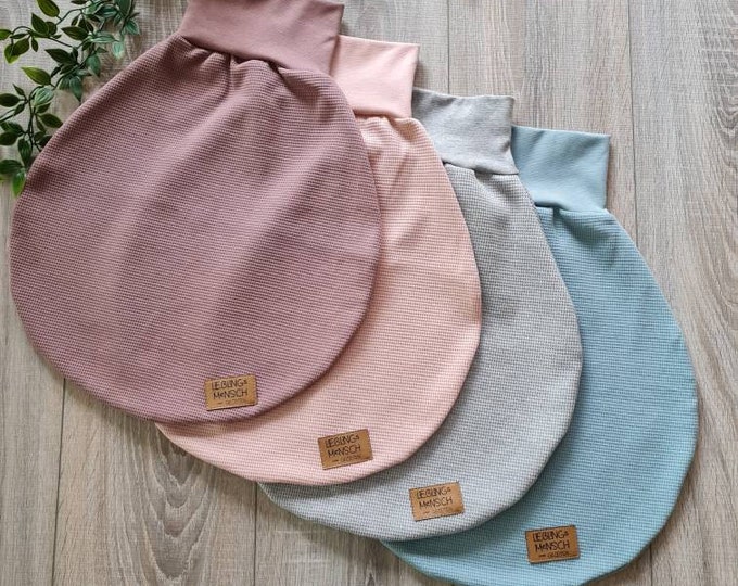 Waffle knit swaddle bag spring summer bag 100% cotton sleeping bag romper sack cuddle blanket jersey baby child grey light grey girl boy