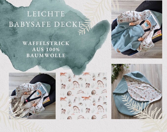 Light waffle knit wrap blanket mint baby blanket summer autumn Maxi Cosi baby seat birth Babysafe jersey child unisex blanket TIDES
