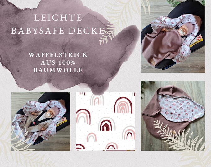 Light waffle knit swaddling blanket old pink mauve baby blanket footmuff summer autumn baby seat birth babysafe jersey child blanket TIDES