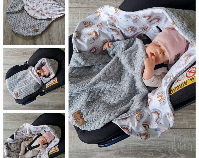 JACQUARD swaddling blanket gray baby blanket cable pattern cuddly blanket baby seat birth babysafe jersey spring summer children baby blanket TIDES