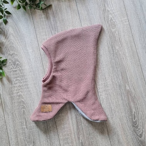 Rib Jersey Hipster Slip Hat Pointed Hat Beanie Knitted Rib Jersey Hat Autumn Winter Warm Baby Child Girl Old Pink TIDES