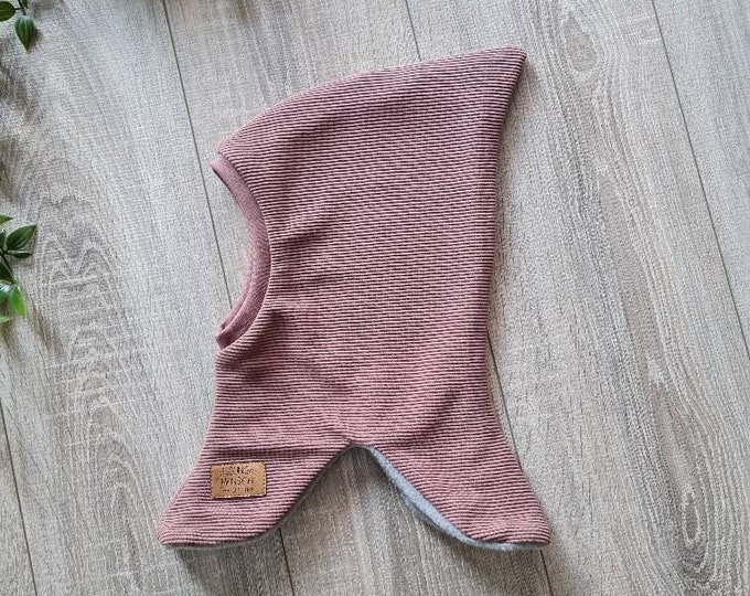 Rib Jersey Hipster Slip Hat Pointed Hat Beanie Knitted Rib Jersey Hat Autumn Winter Warm Baby Child Girl Old Pink TIDES