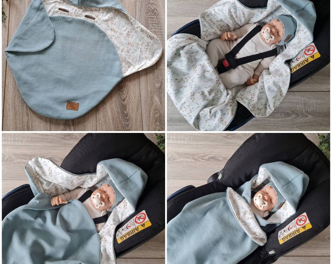 Light waffle knit swaddle blanket mint baby blanket summer autumn Maxi Cosi baby seat birth Babysafe Jersey child blanket TIDES
