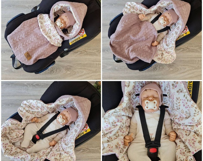 JACQUARD swaddling blanket old pink baby blanket footmuff cable pattern baby seat birth babysafe jersey autumn winter children unisex blanket TIDES