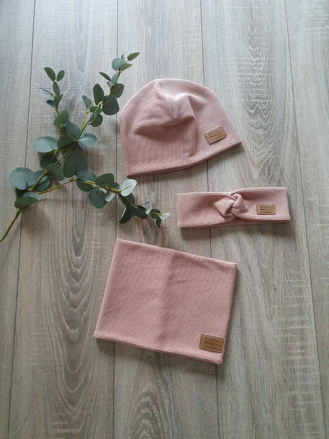 Rib Jersey Hipster Hat Beanie Hairband Loop Knitted Scarf