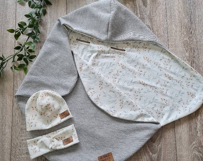 Light waffle knit swaddle blanket gray baby blanket spring summer Maxi Cosi baby seat birth Babysafe Jersey child unisex blanket GEZEITEN