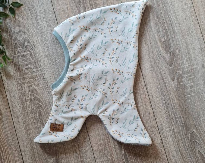 Flowery stocking cap balaclava cap dwarf cap winter cap warm lined fleece jersey 42 57 baby flower flowers willow TIDES