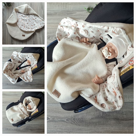 Wool felt wrap blanket cream made of 100% new wool lined jersey baby  blanket autumn winter spring baby seat baby safe unisex children blanket