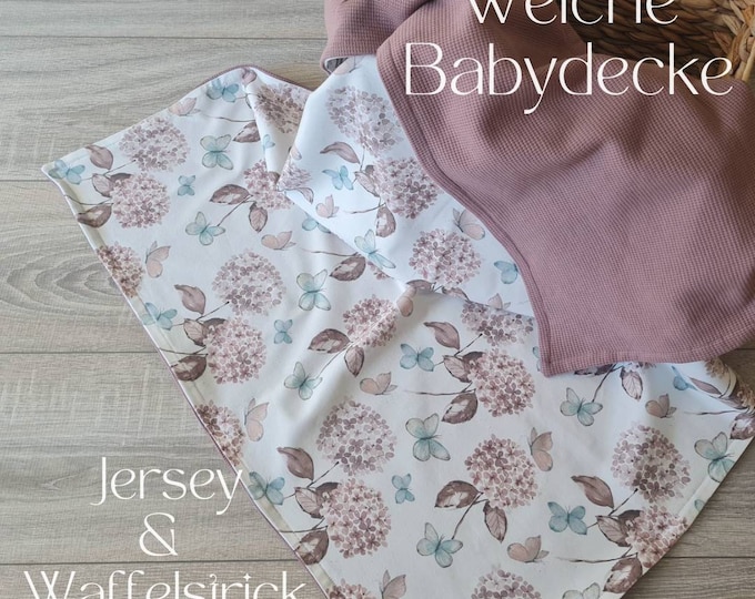 Soft baby blanket for spring and summer pink old pink cuddly blanket reversible blanket stroller blanket waffle knit cotton jersey child baby blanket