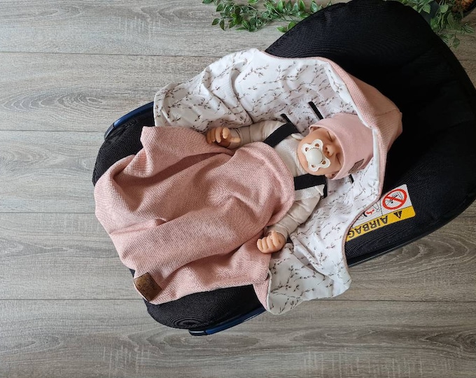 Light waffle knit wrap blanket pink willow baby blanket footmuff spring summer baby seat birth babysafe jersey child blanket TIDES