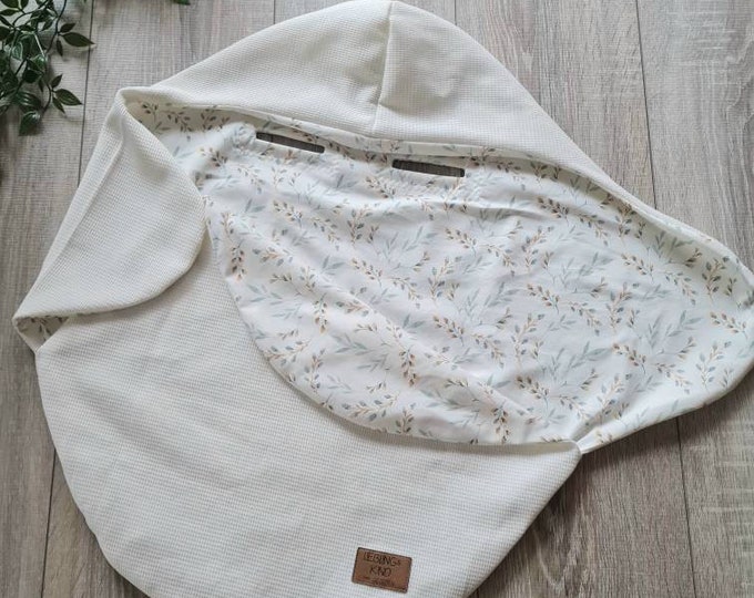 Light waffle knit swaddling blanket cream baby blanket spring summer maxi cosi baby seat birth babysafe jersey child unisex blanket TIDES