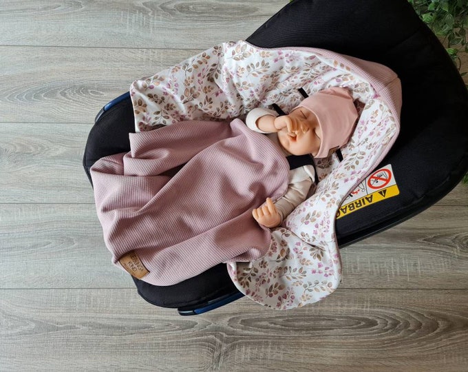 Light waffle knit swaddling blanket pink baby blanket footmuff spring summer baby carrier birth babysafe jersey girl child blanket TIDES