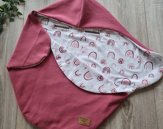Light waffle knit wrap blanket pink baby blanket spring summer Maxi Cosi baby seat birth Babysafe jersey child unisex blanket GEZEITEN