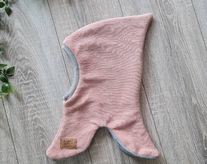 Rib Jersey Hipster Slip Hat Pointed Hat Beanie Knitted Rib Jersey Hat Autumn Winter Warm Baby Child Girl Pink TIDES