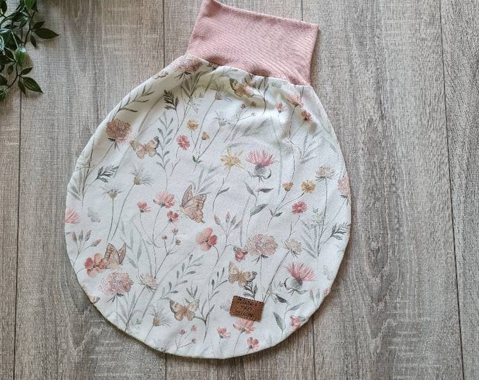 Swaddle bag sleeping bag romper sack cuddly blanket lined jersey / fleece for autumn winter butterflies girl baby child TIDES