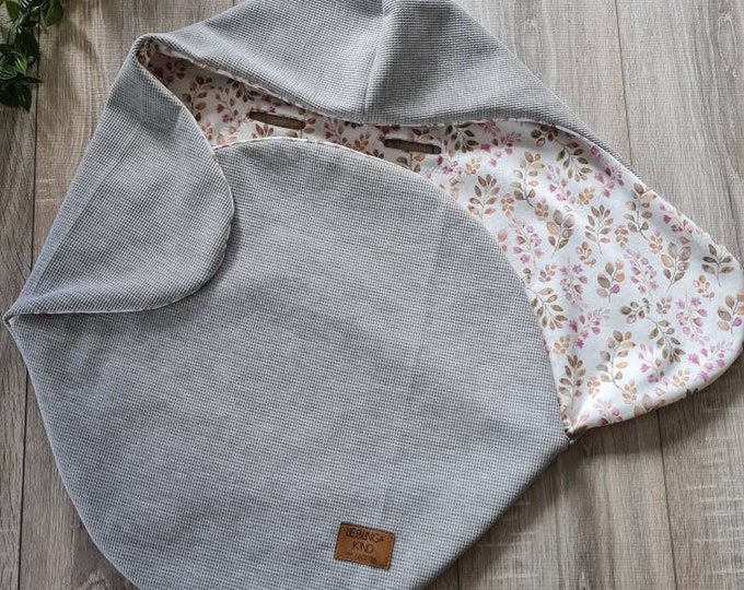 Light waffle knit swaddle blanket gray baby blanket summer autumn Maxi Cosi baby seat birth Babysafe jersey child unisex blanket GEZEITEN