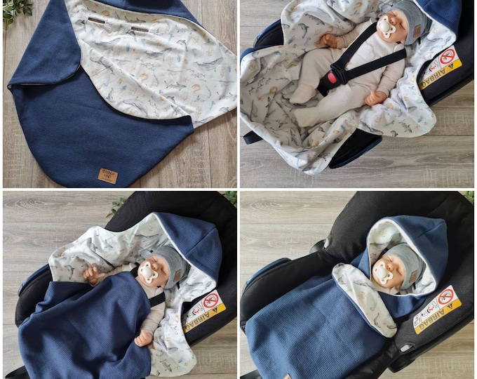 Light waffle knit swaddle blanket blue baby blanket summer autumn sea creatures baby seat birth babysafe jersey child unisex blanket TIDES