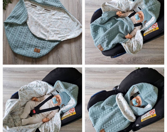 JACQUARD Impact Blanket Mint Baby Blanket Braid Pattern Maxi Cosi Infant Car Seat Birth Baby Safe Jersey Autumn and Winter Kids Unisex Blanket TIDES