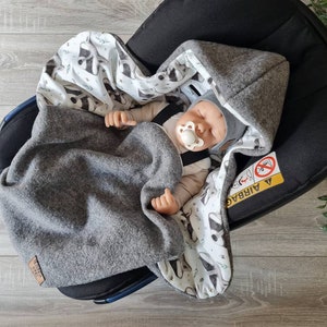 Wool felt wrap blanket made of 100% new wool lined with jersey baby blanket autumn winter baby seat baby safe child unisex blanket TIDES