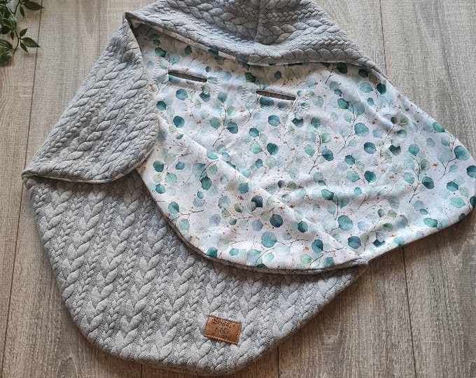 JACQUARD swaddling blanket gray baby blanket cable pattern baby seat cuddly blanket birth babysafe jersey spring and summer children's blanket TIDES